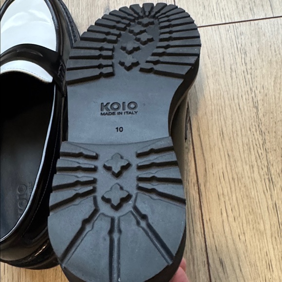 KOIO Arezzo Black and White Penny Loafers Men’s Size 10 New without Box - Picture 9 of 11